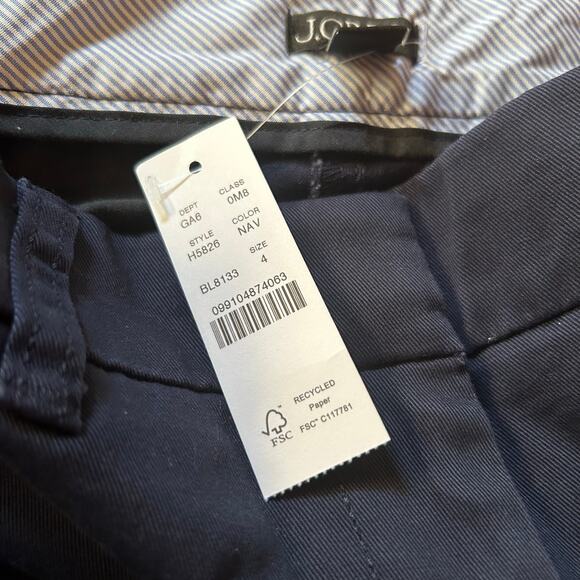 J. Crew 10" Bermuda Stretch Chino Shorts Sz 4  Navy Preppy Casual Golf Uniform - Picture 3 of 4
